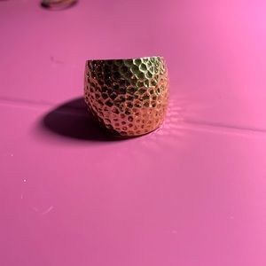 Vermeil Gold hammered band ring.